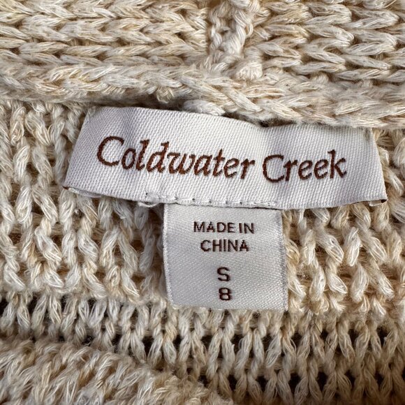 Coldwater Creek Cardigan Sweater Womens S Beige Knit 3D Knit Cottage Granny Core - Picture 3 of 8